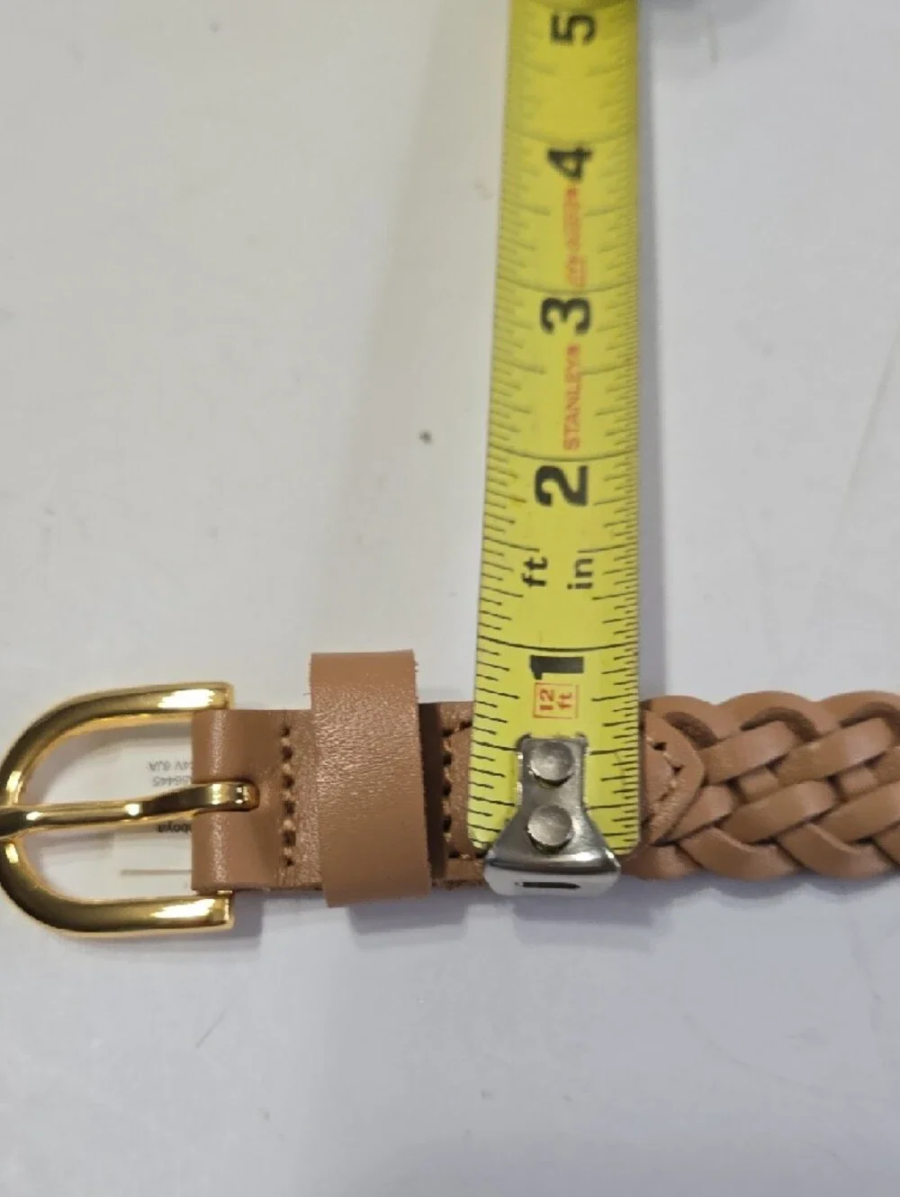 JCrew Braided Tan 100% Cow Leather Belt with Gold Buckle - Women Accessories - Picture 4 of 4